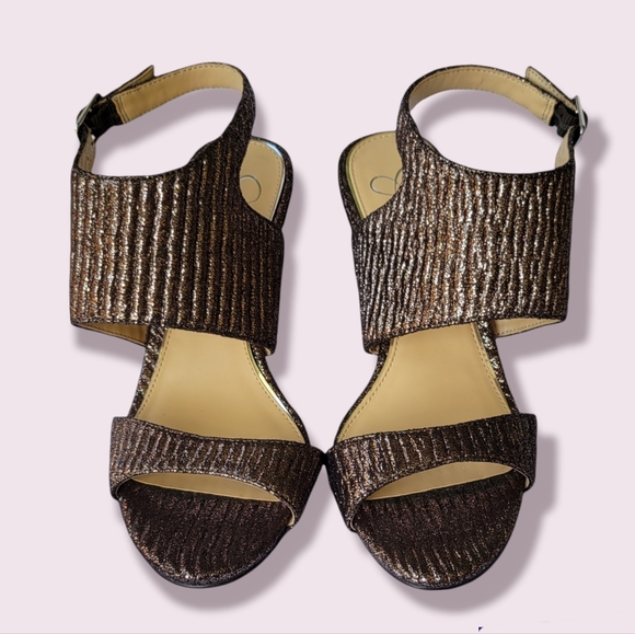 JESSICA SIMPSON - ELARI STRAPPY OPEN TOE PUMP - NEW!! BEAUTIFUL! SPARKLE - Picture 2 of 10